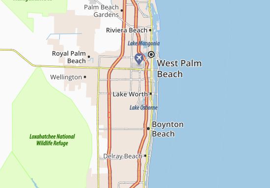 Karte Stadtplan Lake Worth Corridor