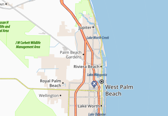 Karte Stadtplan Palm Beach Gardens
