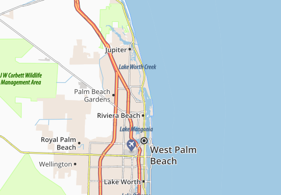 Kaart Plattegrond North Palm Beach