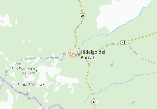 Kaart Plattegrond Hidalgo del Parral
