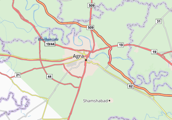 Karte Stadtplan Agra