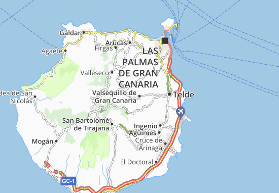 Mapa Valsequillo de Gran Canaria