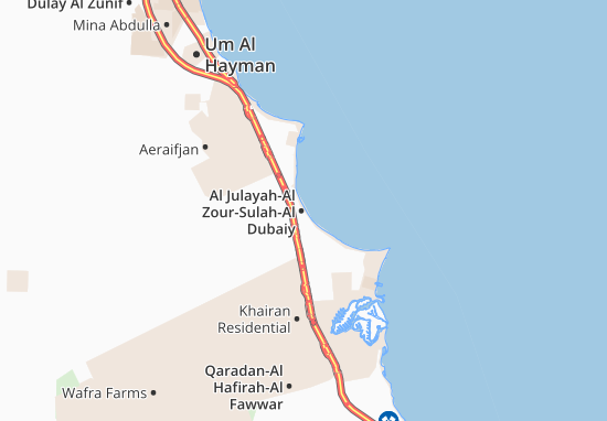 Kaart Plattegrond Al Julayah-Al Zour-Sulah-Al Dubaiy