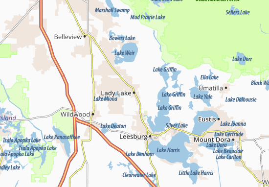 Karte Stadtplan Lady Lake