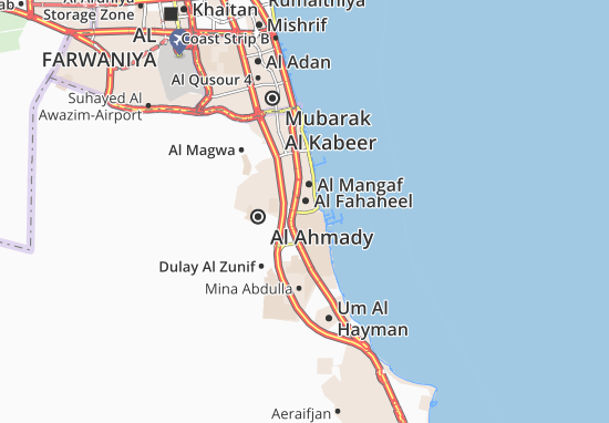 Karte Stadtplan Al Fahaheel 6