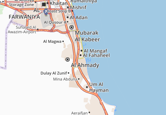 Karte Stadtplan Al Fahaheel 12