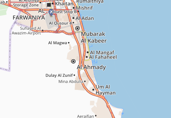Karte Stadtplan Al Fahaheel 3