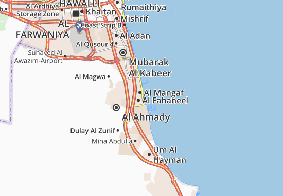 Karte Stadtplan Al Fahaheel 10