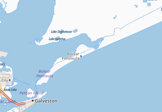 Kaart Plattegrond Bolivar Peninsula