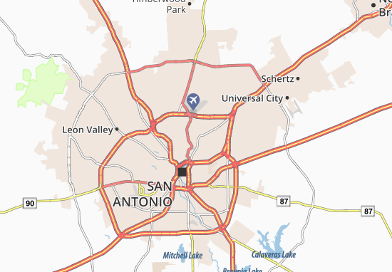Karte Stadtplan Alamo Heights
