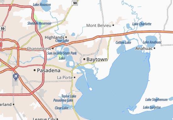 Kaart MICHELIN Baytown - plattegrond Baytown - ViaMichelin