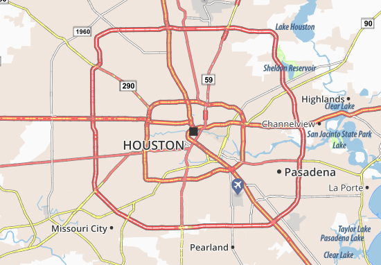 Kaart Plattegrond Houston