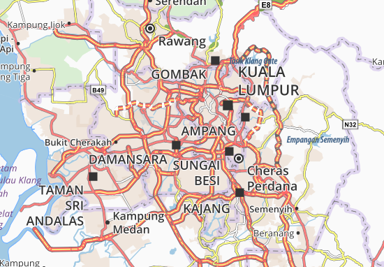 Petaling Jaya Malaysia Map Michelin Petaling Jaya Map - Viamichelin