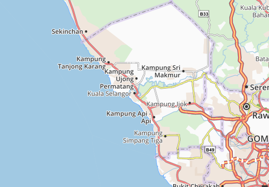 Map of Kuala Selangor - Michelin Kuala Selangor map 