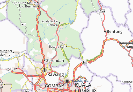 Karte Stadtplan Batang Kali