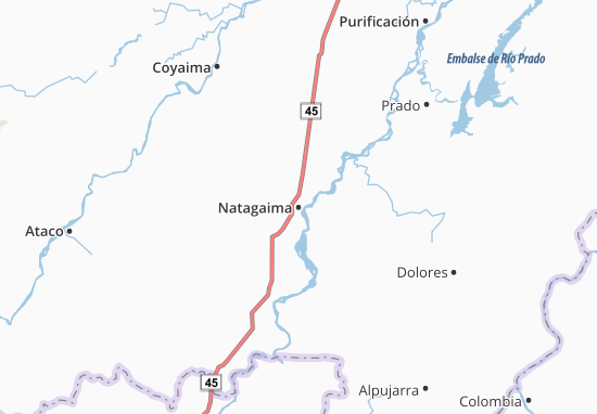 Kaart Plattegrond Natagaima