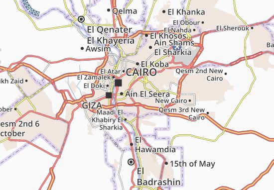 Kaart Plattegrond El Moqatam