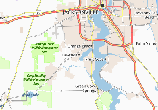 MICHELIN-Landkarte Lakeside - Stadtplan Lakeside - ViaMichelin