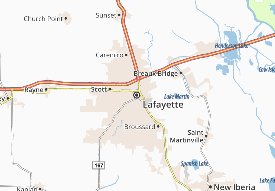 Karte Stadtplan Lafayette