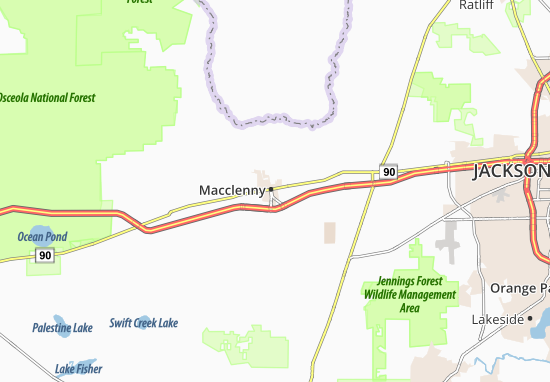 Karte Stadtplan Macclenny