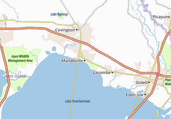 Karte Stadtplan Mandeville