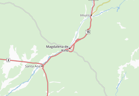 Karte Stadtplan Magdalena de Kino