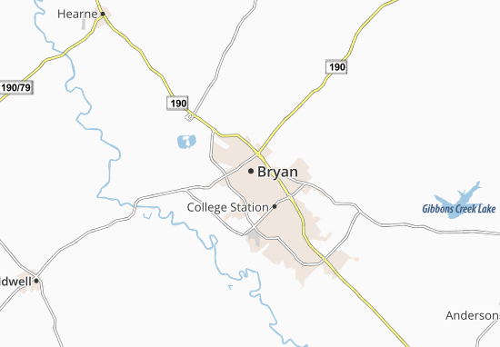 Karte Stadtplan Bryan