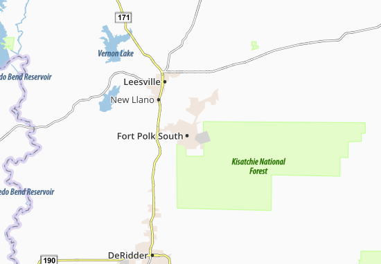 Karte Stadtplan Fort Polk South