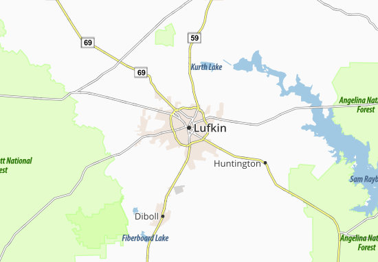 Karte Stadtplan Lufkin