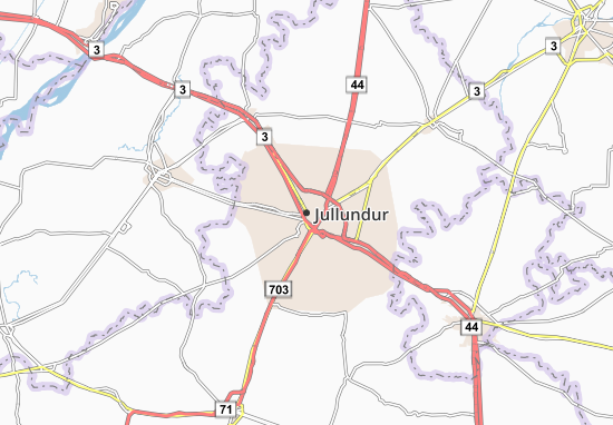 Karte Stadtplan Jullundur