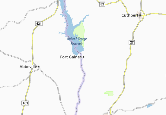 Kaart Plattegrond Fort Gaines