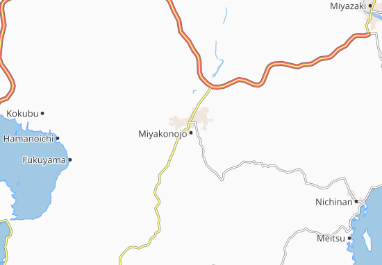 Karte Stadtplan Miyakonojo