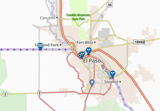 Karte Stadtplan El Paso