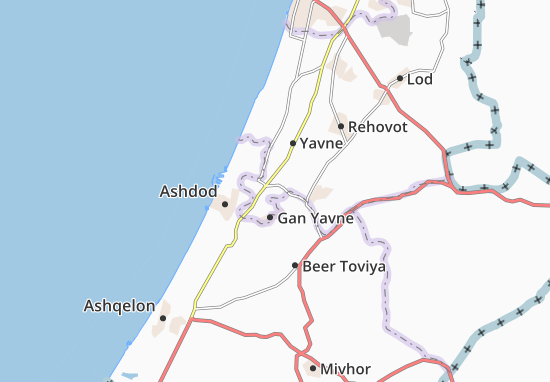 Karte Stadtplan Qevuzat Yavne