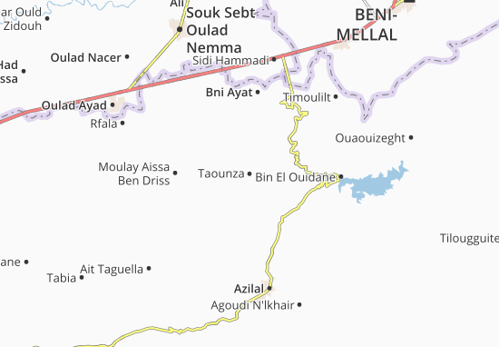 Kaart Plattegrond Taounza