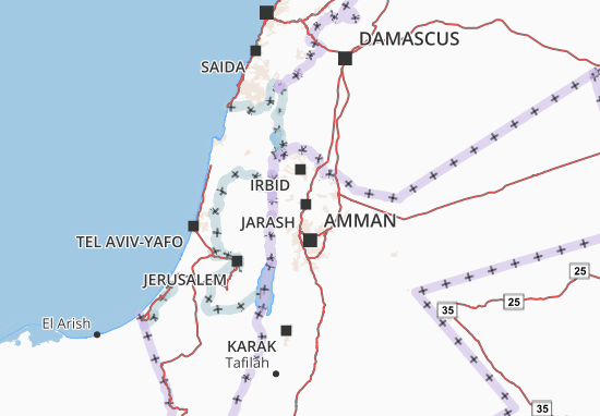 Mapa Jarash