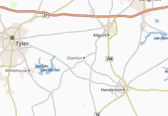 Karte Stadtplan Overton