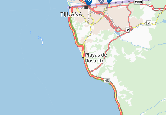 Playas de Rosarito Map