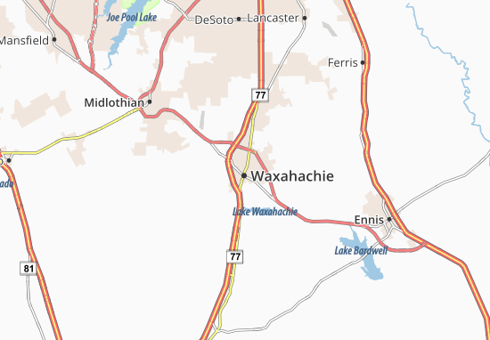 Karte Stadtplan Waxahachie