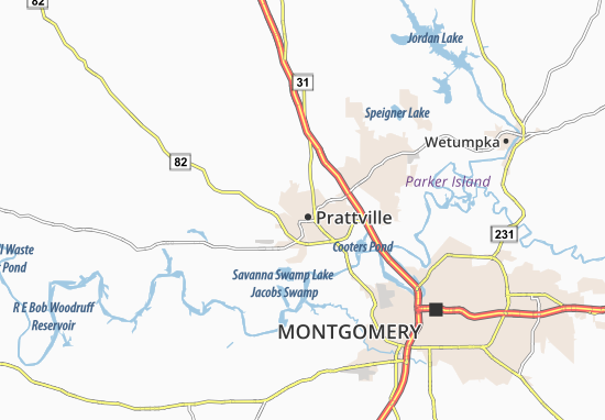 Karte Stadtplan Prattville