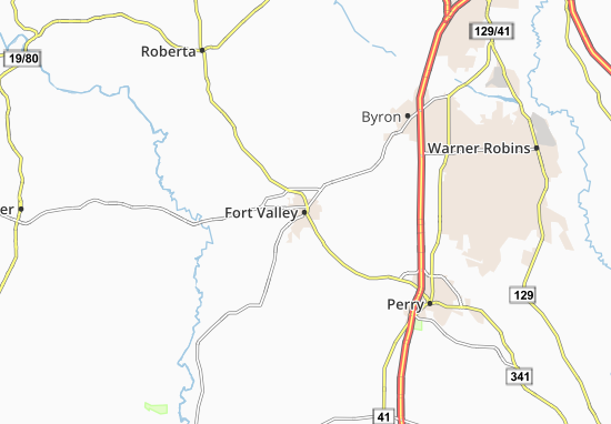 Karte Stadtplan Fort Valley