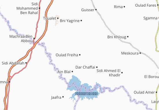 Karte Stadtplan Oulad Freiha
