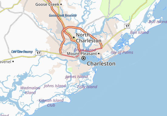 Karte Stadtplan Charleston