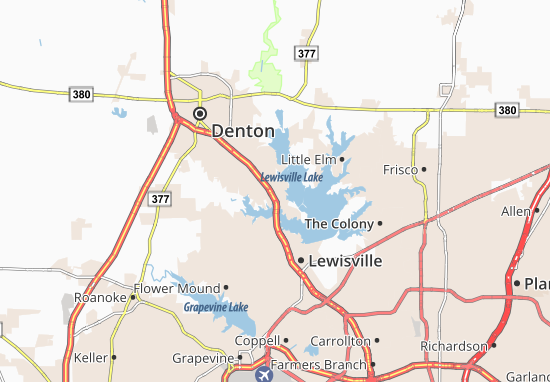 Karte Stadtplan Lake Dallas