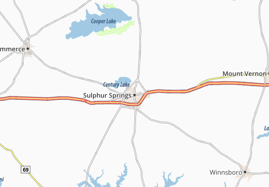 Mapa Sulphur Springs