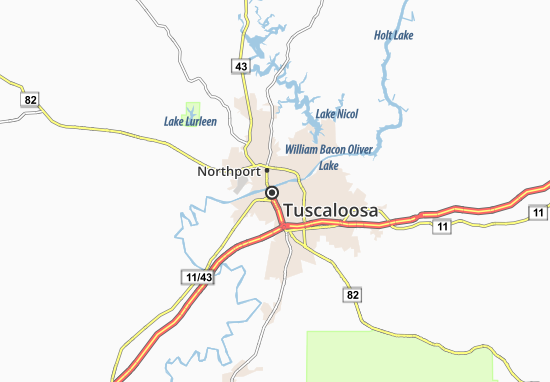 Carte-Plan Tuscaloosa