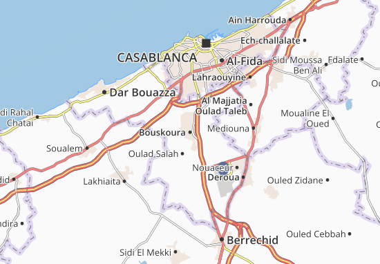 Karte Stadtplan Bouskoura