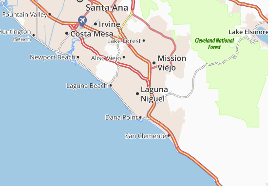 Karte Stadtplan Laguna Niguel