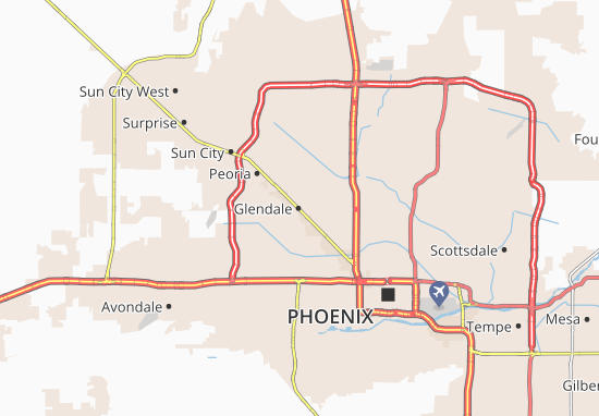 Kaart Plattegrond Glendale