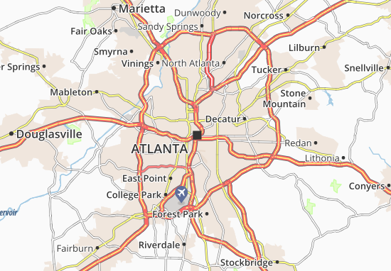 Kaart Plattegrond Atlanta
